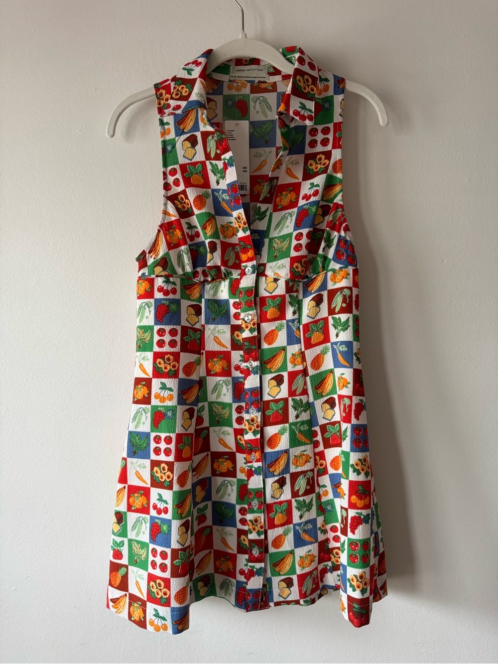 Urban Outfitters Print Button-Front Sleeveless Dress